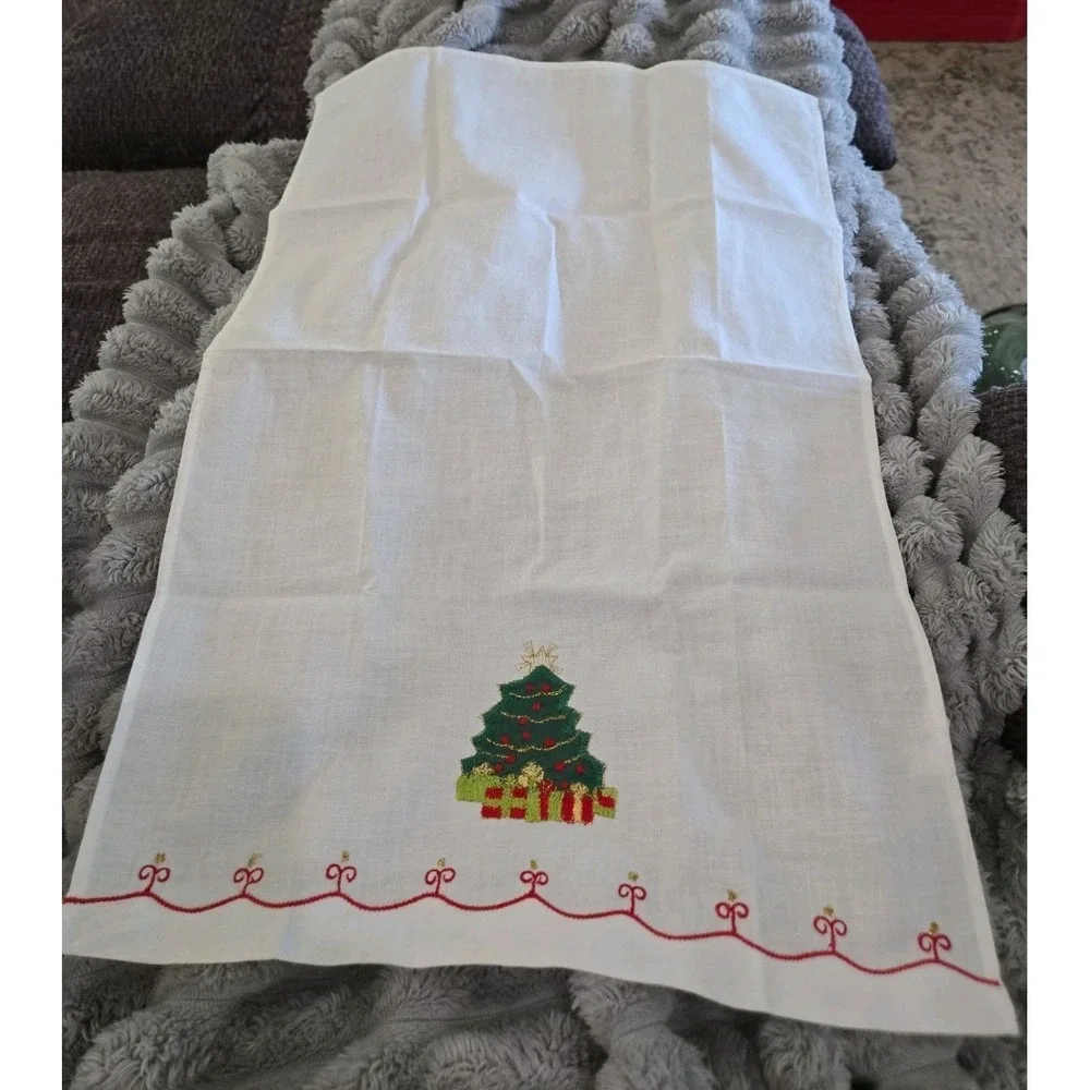 Embroidered‎ Christmas Tree Tea Towel New